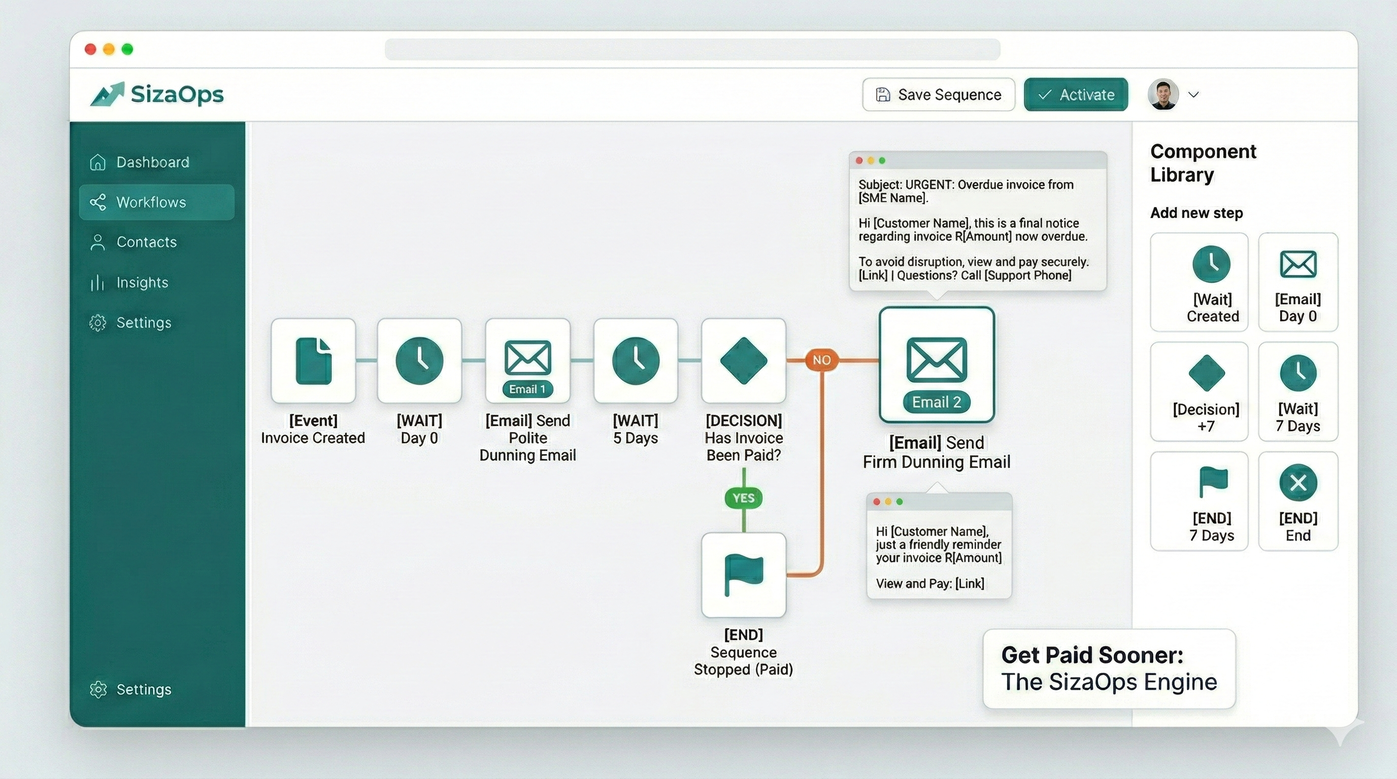 Email automation preview